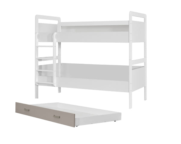 HYPE Rooms Hochbett/Etagenbett mit Bettkasten der Serie KINDER 90 x 200 cm weiß/beige