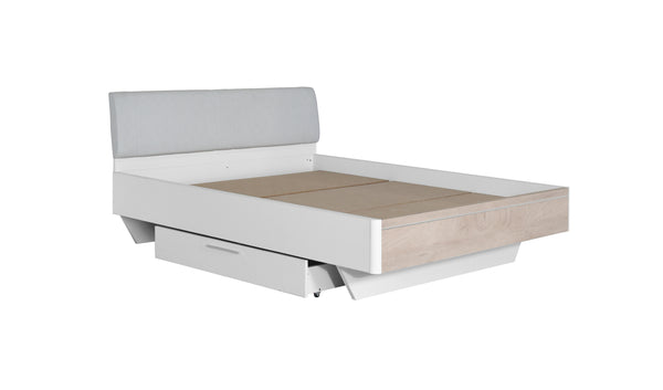 Bett Doppelbett KALIOPA 160x200 cm mit Schublade weiß/Eiche