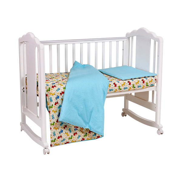 Baby-Bettwäsche Set 3-teilig 120x60 cm türkis von Polini kids