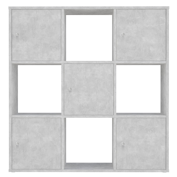 Polini Treppenregal Raumteiler grau 9 Fächer 5 Türen