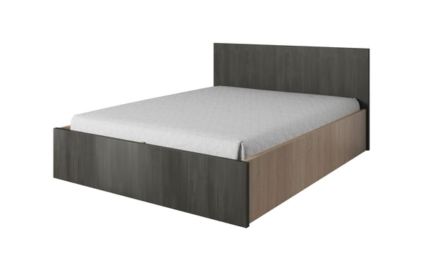 Doppelbett mit Bettkasten Stauraumbett der Serie "Loft" 160 x 200 cm  in Eiche-dunkelgrau von Polini Home