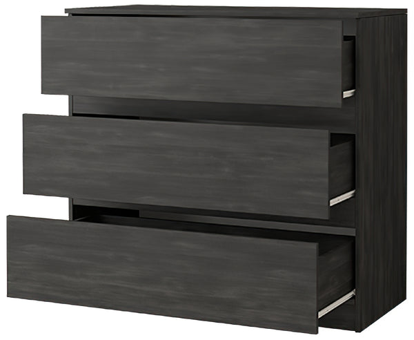 Sideboard Kommode mit 3 Schubladen in Graphitfarbe 100x94,5x42 cm Polini Home