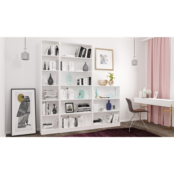 Polini Home Bücherregal Standregal Regal mit 3 Fächern 80 x 106 x 28 cm in Weiß