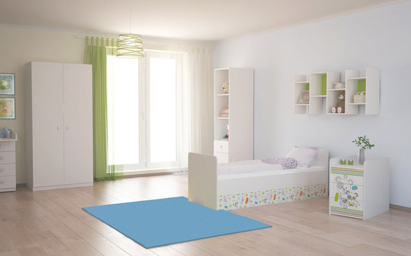 Polini Kids mitwachsendes Kombi-Kinderbett Simple 1100 Wippfunktion Motiv Panda