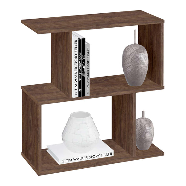 Polini Smart Standregal Bücherregal in S-Form 2 Fach 71,8 x 69,8 x 29cm Braun
