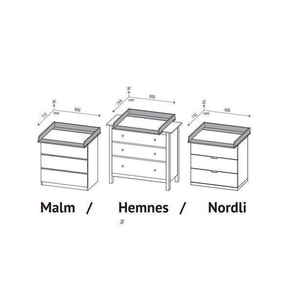 Wickelaufsatz für Kommode Hemnes IKEA in weiß