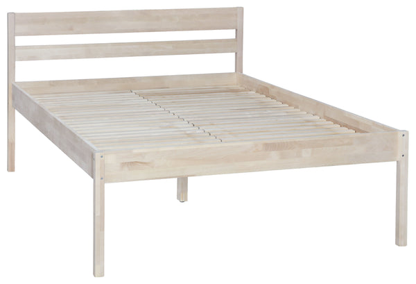 Holzbett Oslo 180x200 cm aus unbehandeltem Birken Massivholz im skandinavischem Stil Seniorenbett erhöhtes Bett Polini Home