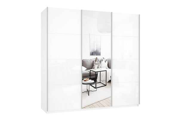Prime 3120 Schrank mit Spiegel- und Glasschwebetüren 210x190 cm, 01123